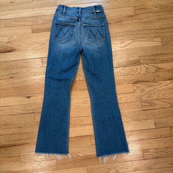 MOTHER The Kick It Ankle Fray distressed high-rise straight-leg jeans NWOT/24 - Picture 9 of 12